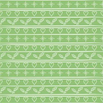 Christmas Seamless vector pattern with hearts and snowflakes. Stock Illustration