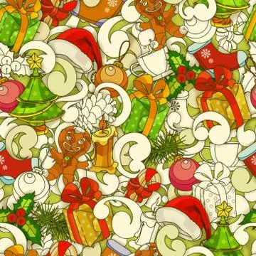 Christmas seamless, vector pattern Stock Illustration