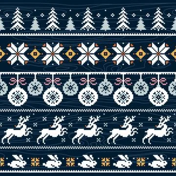 Christmas seamless vector pattern for print, web, and prints. Stock Illustration