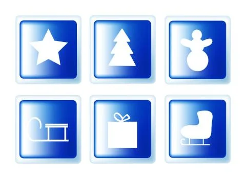 Christmas set buttons Stock Illustration