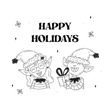 Christmas set of doodle elements. Stock Illustration