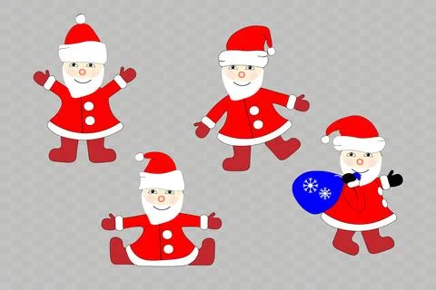 Christmas set of elements on a transparent background. Christmas collection Stock Illustration