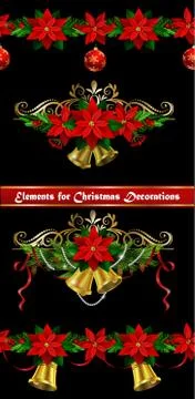 Christmas set elements for your designs Stock Illustration