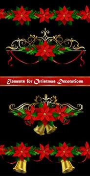 Christmas set elements for your designs 스톡 일러스트
