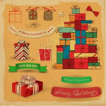 Christmas set Stock Illustration