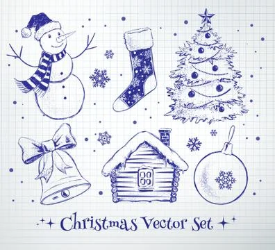 Christmas set Stock Illustration