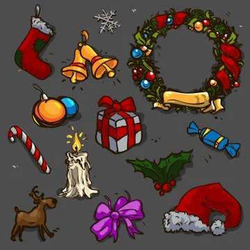 Christmas set Stock Illustration