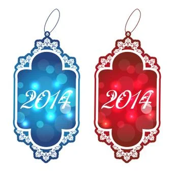 Christmas set labels isolated on white background Stock Illustration
