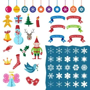 Christmas set, part one Stock Illustration