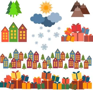 Christmas set of vector images イラスト素材