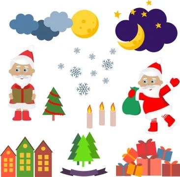 Christmas set of vector images Stock Illustration