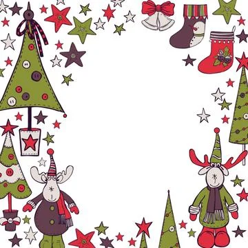 Christmas set. Vector sketch  illustration. Stock Illustration