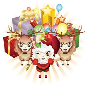 Christmas Sheeping Stock Illustration
