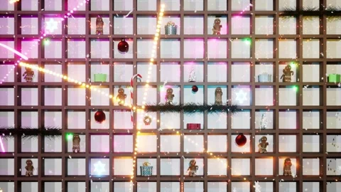 A Christmas shelf with decorations and the camera moves from detail to detai Stock-Footage 256167764