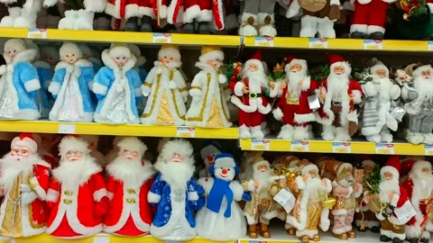Christmas shelves in the store Stock Footage 221636639