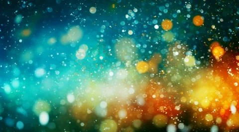 Christmas shiny bokeh in blue and red colors Stock Illustration