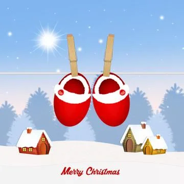 Christmas shoes Stock Illustration