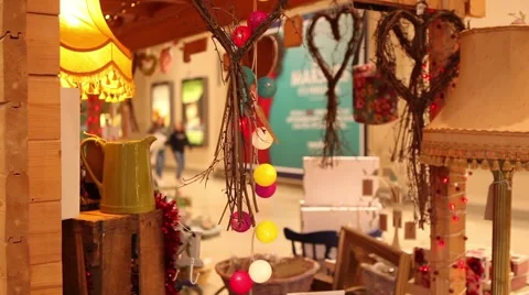 Christmas shop decorations Stock Footage 44640317