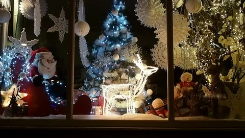 Christmas Shop Window Stock Footage 94181182