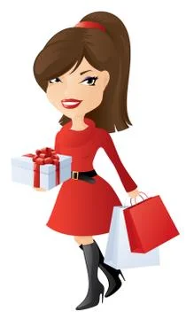 Christmas shopper Stock Illustration