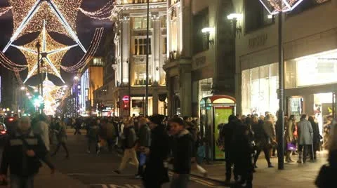 Christmas shoppers Stock Footage 8999786
