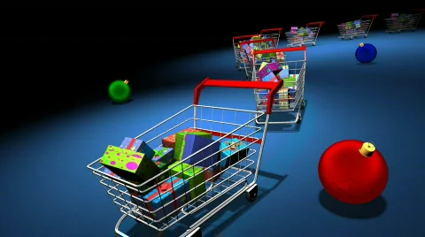 Christmas Shopping Stock Footage