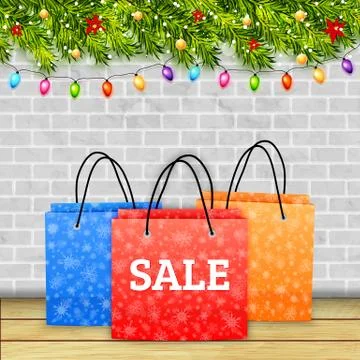 Christmas shopping vector Stock Illustration