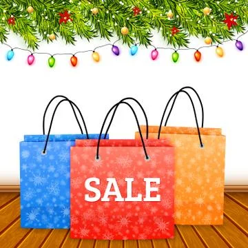 Christmas shopping vector Illustrazione stock
