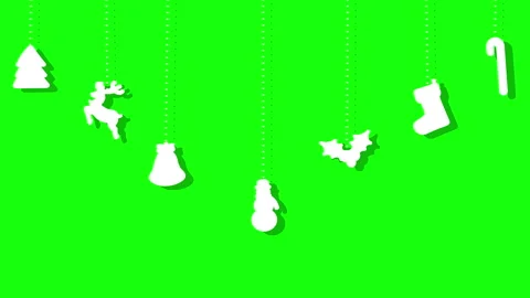 Christmas Silhouette Hanging Elements Stock Footage 260099862