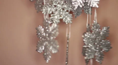 Christmas Silver Snowflakes Stock Footage 45415517