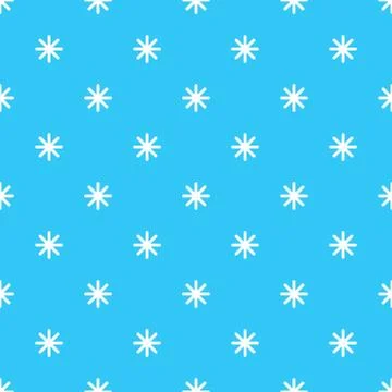 Christmas simple pattern. Seamless pattern with white snowflakes on a light blue Stock Illustration