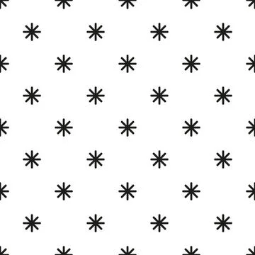 Christmas simple pattern. Seamless pattern with black snowflakes on a white Stock Illustration