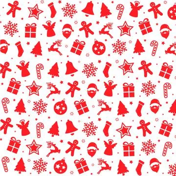 Christmas simple red elements pattern vector background 스톡 일러스트