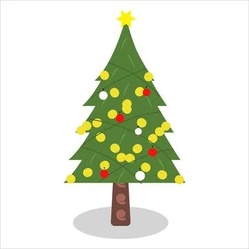 Christmas simple tree vector design. Merry Christmas and a happy new year tre Stock Illustration