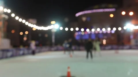 Christmas skating rink. Vídeo Stock 119350751
