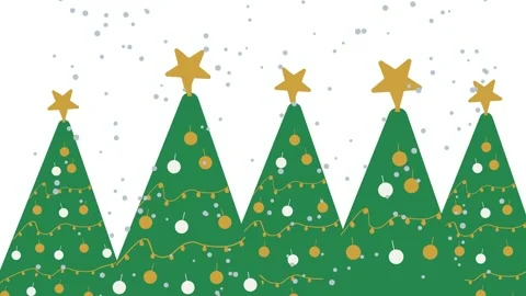 Christmas Skyline Background Loop Green and Gold Geometric Cityscape Minimalist 스톡 동영상 345264469