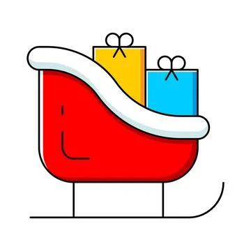 Christmas Sleigh icon Stock Illustration