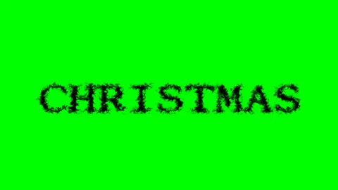 Christmas smoke text effect green isolated background Stock Footage 138722428