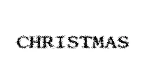Christmas smoke text effect white isolated background Stock Footage 138722433