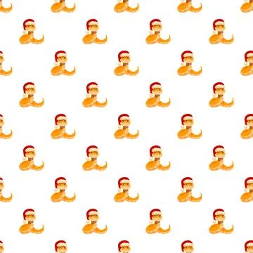 Christmas snake cartoon seamless pattern background design イラスト素材