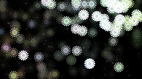 Christmas snow fall with glints or flower pattern - seamless loop, HD Stock Footage 33703014