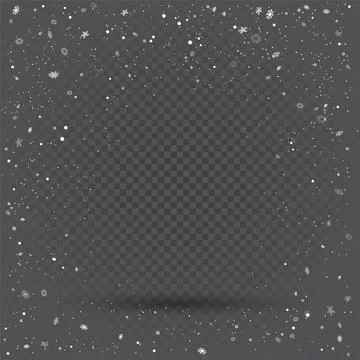 Christmas snow falling dark empty shadow template Stock Illustration