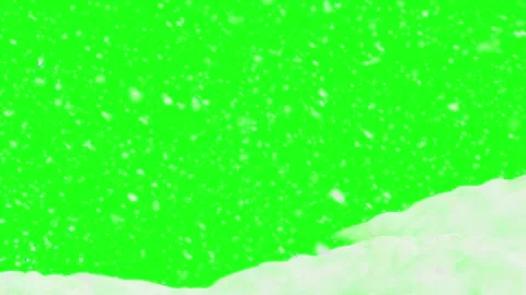 Christmas snow falling over white snowdrift against a green screen background Vídeo Stock 338998609