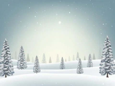 Christmas snow field with tree background Stock Footage 81730591