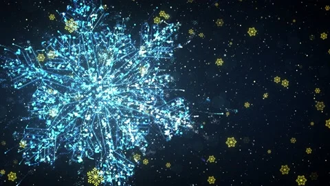 Christmas Snow Flake Glitters Background Stock Footage 204145300