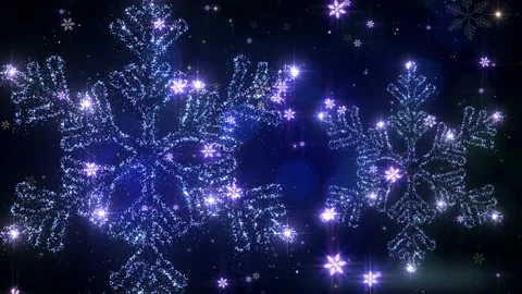 Christmas Snow Flake Glitters Background Stock Footage 204145488