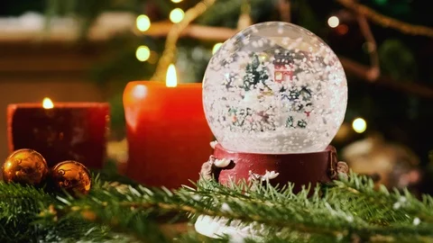 Christmas Snow globe Stock Footage 120202737