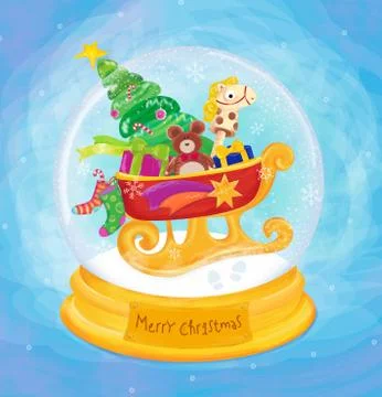 Christmas snow globe Stock Illustration