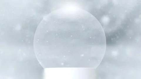 Christmas snow globe with loop snowfall copy space background Stock Footage 339715392