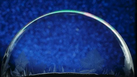 Christmas snow globe snowflake on blue animation Stock Footage 100532722